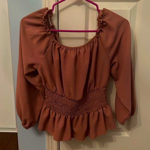 Lipstick pink hyper feminine peplum top - Picture 1 of 1